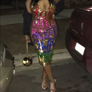 “You Will Never Own Me” Sequin Bralet Dress